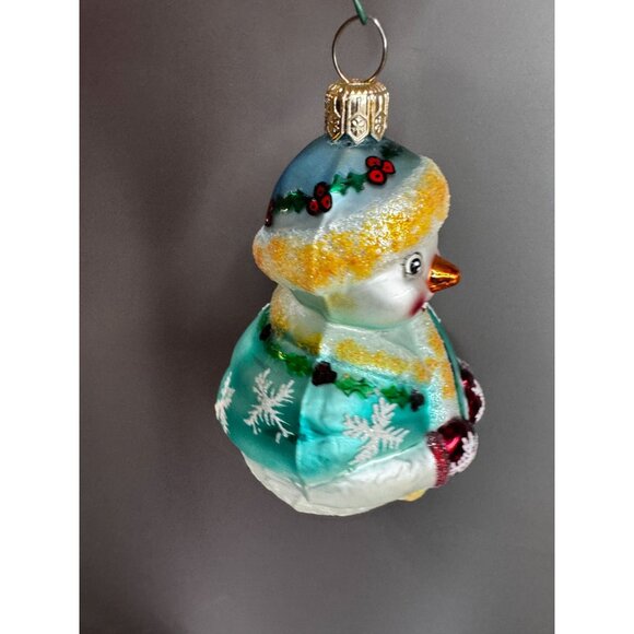 Christopher Radko Rollin O Reilly Snowman Ornament 2003 4.5" With Box - Picture 4 of 8